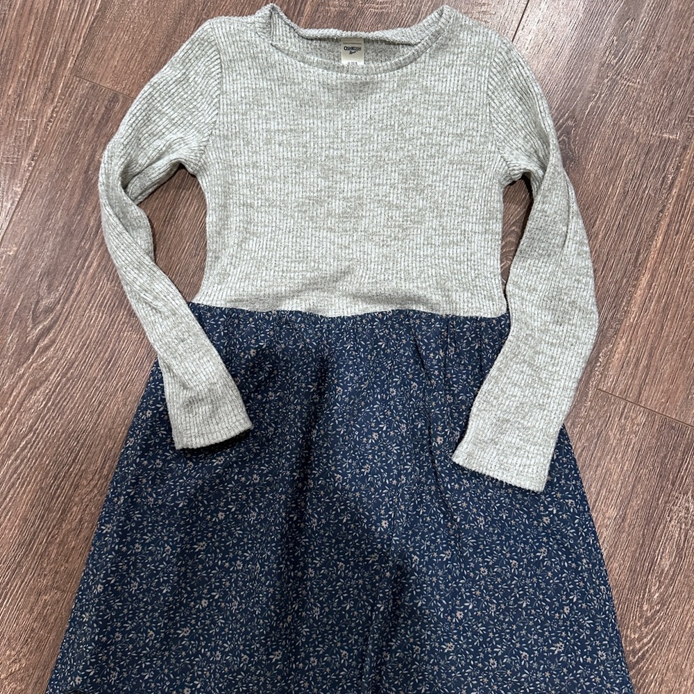 OshKosh B'gosh Gray and Blue Casual Kids Dress